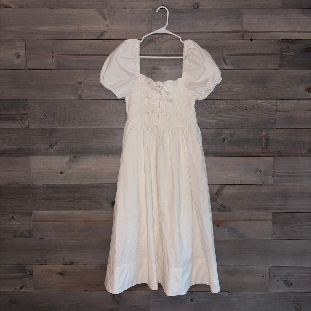 ASTR THE LABEL | Bow Detail Smock Bodice Cotton Blend Dress Sz XL - Picture 3 of 8